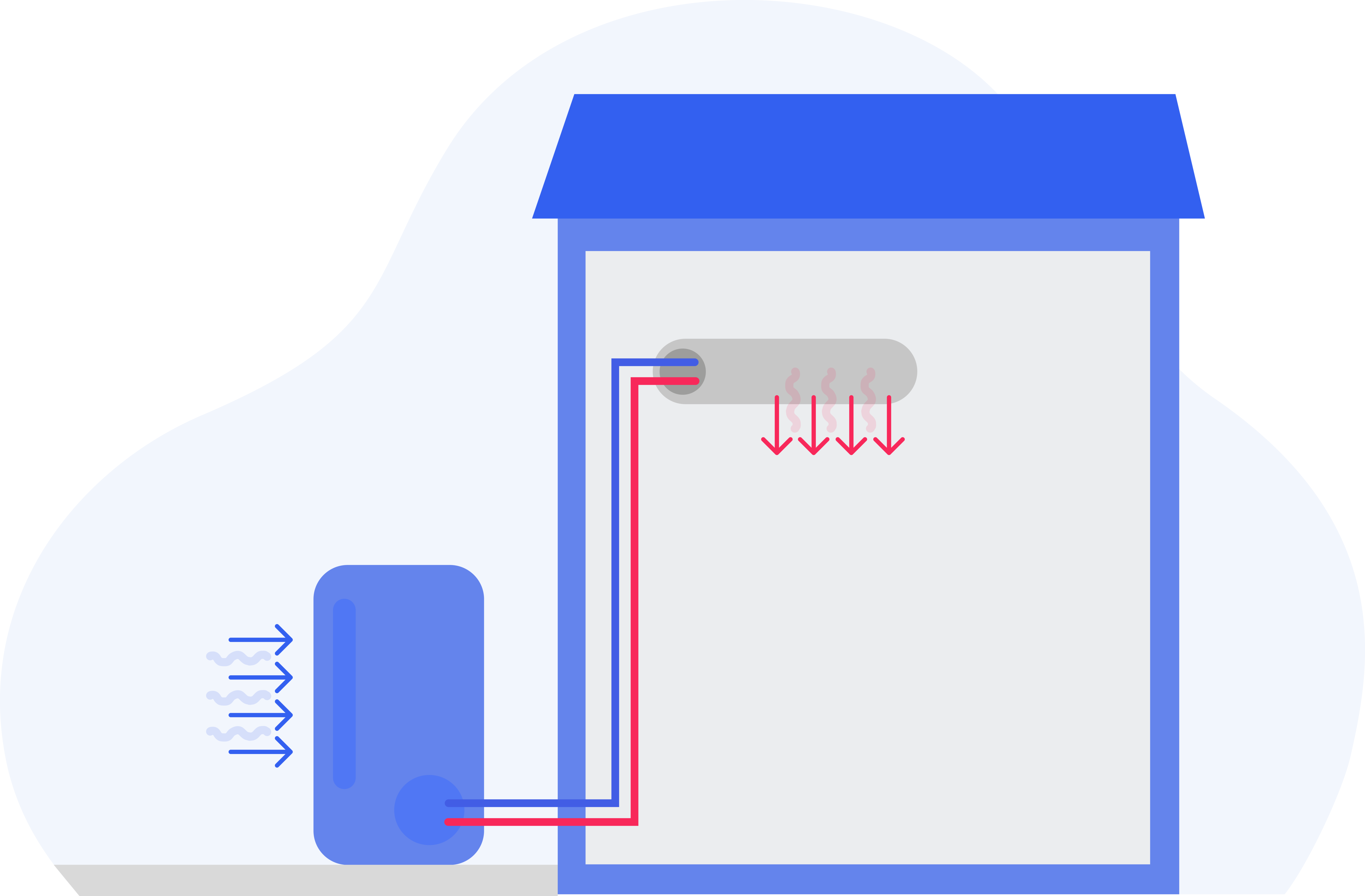 illustration af hvordan en luft til luft varmepumpe fungere